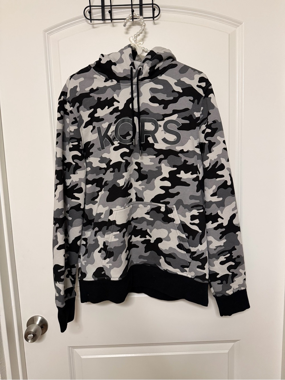 Michael Kors Men’s Black & Gray Camo KORS Pullover Hoodie